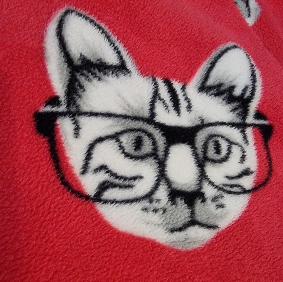 Kozies Fuschia Pink Ladues Footed Cat Fleece Onsie - Picture 8 of 13